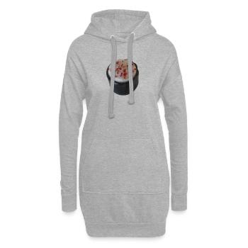 Rouleau de SUSHI - Sweat-shirt à capuche long Femme - gris chiné - Devant