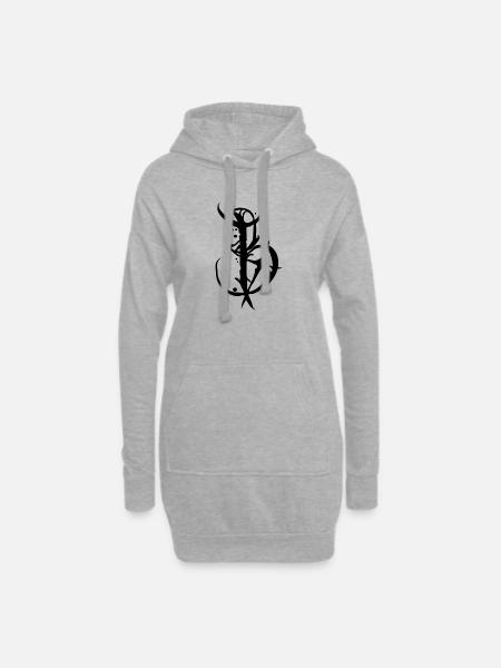B - Sweat-shirt à capuche long Femme - gris chiné