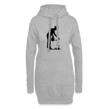 Gärtner Gießkanne Symbol Garten Hut WIese Blumen - Hoodie-Kleid - Grau meliert - Vorne
