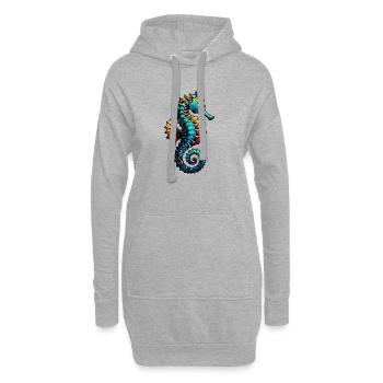 Seepferdchen - Hoodie-Kleid - Grau meliert - Vorne
