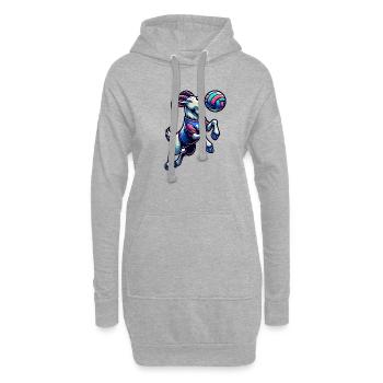 Lustiger Ziegen Volleyball Spieler - Hoodie-Kleid - Grau meliert - Vorne