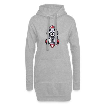 Rocket Raccoon : Le butineur cosmique - Sweat-shirt à capuche long Femme - gris chiné - Devant