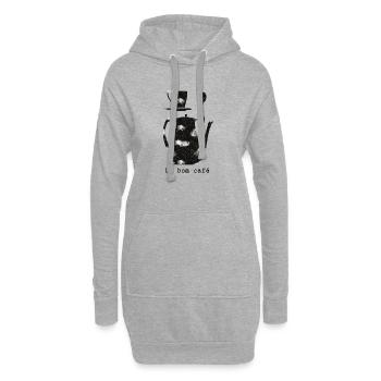 Ein guter Kaffee – Sterne und Wolken - Hoodie-Kleid - Grau meliert - Vorne