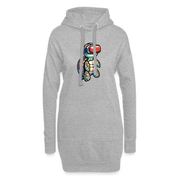 Virtual Shell: The VR Turtle - Hoodie Dress - heather grey - Front