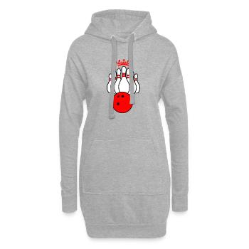 Roi du bowling - Sweat-shirt à capuche long Femme - gris chiné - Devant
