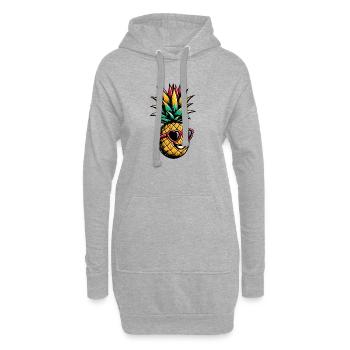 Ananas mit Sonnenbrille - Hoodie-Kleid - Grau meliert - Vorne