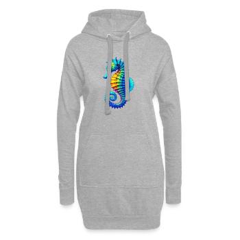 Seepferdchen - Hoodie-Kleid - Grau meliert - Vorne