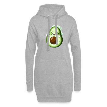 Avocado Spa Tag Mit Gurkenscheiben - Hoodie-Kleid - Grau meliert - Vorne