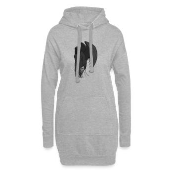 La mort vous attend - Sweat-shirt à capuche long Femme - gris chiné - Devant