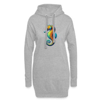 Seepferdchen - Hoodie-Kleid - Grau meliert - Vorne