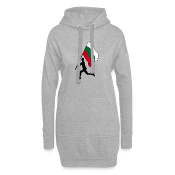Drapeau Bulgarie homme courant - Sweat-shirt à capuche long Femme - gris chiné - Devant