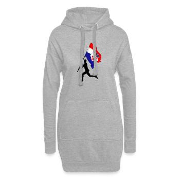 Drapeau Croatie homme courant - Sweat-shirt à capuche long Femme - gris chiné - Devant