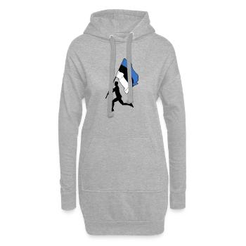 Drapeau Estonie homme courant - Sweat-shirt à capuche long Femme - gris chiné - Devant