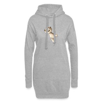 Drolliges Erdmännchen I Wildtier Tiere - Hoodie-Kleid - Grau meliert - Vorne