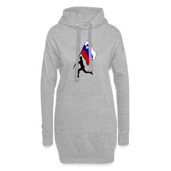 Drapeau Slovénie homme courant - Sweat-shirt à capuche long Femme - gris chiné - Devant