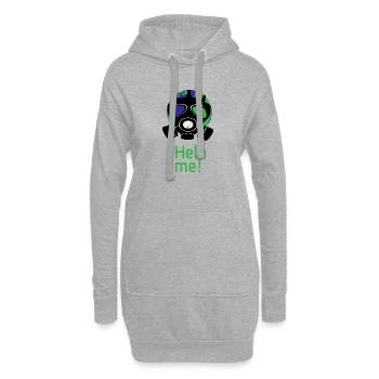 Help me - Sweat-shirt à capuche long Femme - gris chiné - Devant