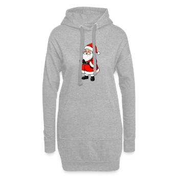 Weihnachtsmann - Hoodie-Kleid - Grau meliert - Vorne