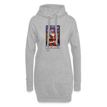 Conception artistique du Tarot du Donneur de Cadeaux du Père Noël - Sweat-shirt à capuche long Femme - gris chiné - Devant