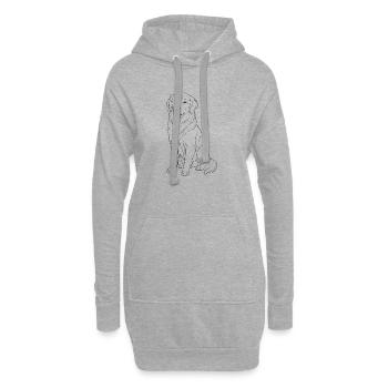 Golden Retriever Dog - Hoodie Dress - heather grey - Front