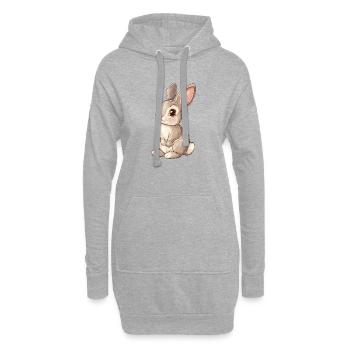 Hase - Hoodie-Kleid - Grau meliert - Vorne