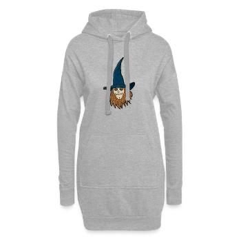 Sorcière épouvantail - Sweat-shirt à capuche long Femme - gris chiné - Devant