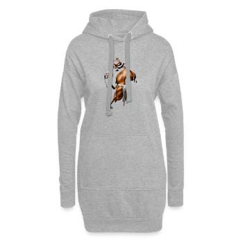 Kampfgeist Boxer Illustration - Hoodie-Kleid - Grau meliert - Vorne
