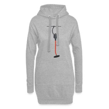 Téléski à boutons - Sweat-shirt à capuche long Femme - gris chiné - Devant