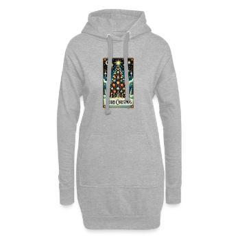 Sternenblauer Vintage-Weihnachtsbaum - Hoodie-Kleid - Grau meliert - Vorne