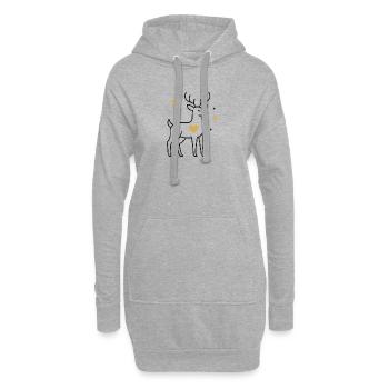 Herzdeer avec accent étoilé - Sweat-shirt à capuche long Femme - gris chiné - Devant