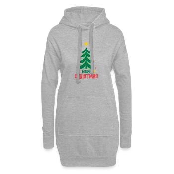 Weihnachtsbaum und dekorationen - Hoodie-Kleid - Grau meliert - Vorne