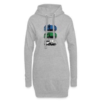 Garbage Truck Funny Garbage Day Garbage Truck - Hoodie Dress - heather grey - Front