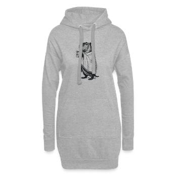 Don't Worry Be Cappy - Herbst Winter Capybara - Hoodie-Kleid - Grau meliert - Vorne