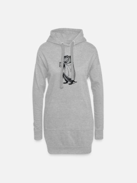 Don’t Worry Be Cappy - Automne Hiver Capybara - Sweat-shirt à capuche long Femme - gris chiné