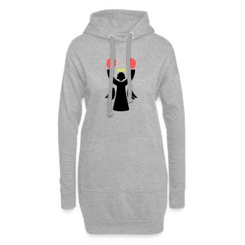 boxer engel piktogramm lustig - Hoodie-Kleid - Grau meliert - Vorne