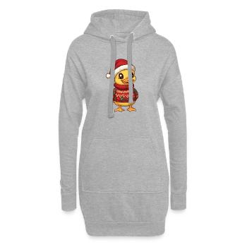 Noël de Canard - Sweat-shirt à capuche long Femme - gris chiné - Devant