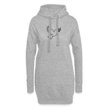 Taube mit Olivenzweig im Dunkelstil - Hoodie-Kleid - Grau meliert - Vorne