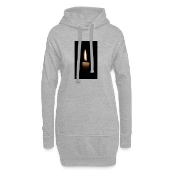 La flamme d’une bougie dans l’obscurité - Sweat-shirt à capuche long Femme - gris chiné - Devant