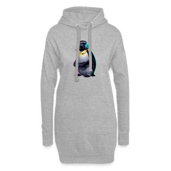 Jeux de pingouins jeux vidéo d’animaux pingouin drôle - Sweat-shirt à capuche long Femme - gris chiné - Devant