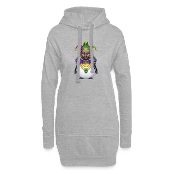 Carnaval élégant du carnaval du manchot - Sweat-shirt à capuche long Femme - gris chiné - Devant