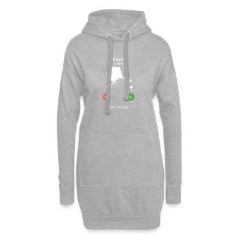 Un malamute d’Alaska appelle le propriétaire drôle de chien - Sweat-shirt à capuche long Femme - gris chiné - Devant
