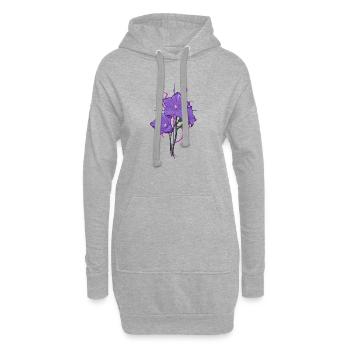 Fleur pourpre avec des aspects rose violet - Sweat-shirt à capuche long Femme - gris chiné - Devant