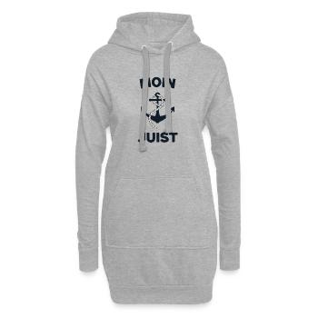 Moin Juist – Conception d’ancres maritimes - Sweat-shirt à capuche long Femme - gris chiné - Devant