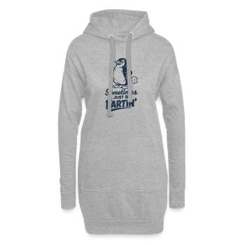 Parfois, je pète simplement – pingouin qui pète - Sweat-shirt à capuche long Femme - gris chiné - Devant