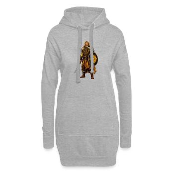 Guerriers des runes dans Firefur - Sweat-shirt à capuche long Femme - gris chiné - Devant