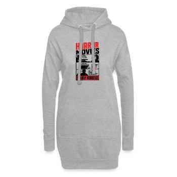L’horreur est facile Fièrement horrifiée - Sweat-shirt à capuche long Femme - gris chiné - Devant