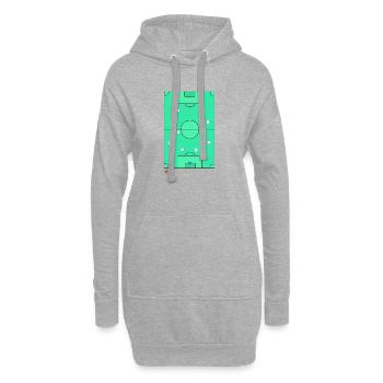 Klassisches 442 Football Tactical Pitch Design - Hoodie-Kleid - Grau meliert - Vorne
