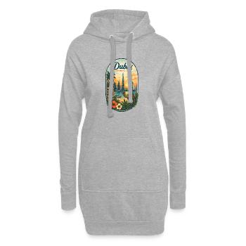 Affiche rétro de la Skyline de Dubaï - Sweat-shirt à capuche long Femme - gris chiné - Devant
