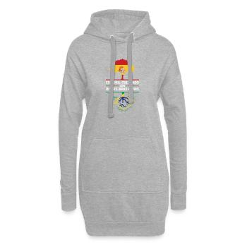 Spanien Brasilien Flaggen Wurzeln Geschenk  - Hoodie-Kleid - Grau meliert - Vorne