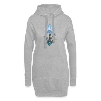Mechanische Azurorchidee - Hoodie-Kleid - Grau meliert - Vorne