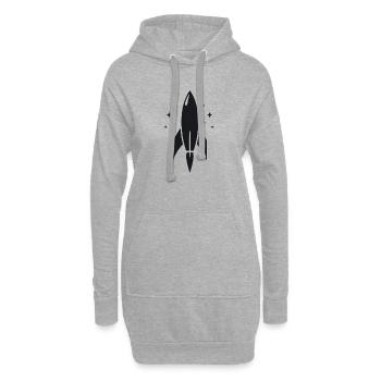 Rakete Weltraum Sterne Design - Hoodie-Kleid - Grau meliert - Vorne